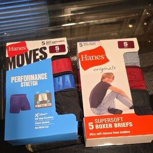 Hanes Performance and Supersoft Boxer Briefs - Black, Red, Blue - 10 Pair New